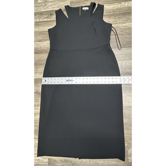 Calvin Klein Classic Sheath Dress Womens 16 Black Sleeveless Knee Length Career - Picture 11 of 12